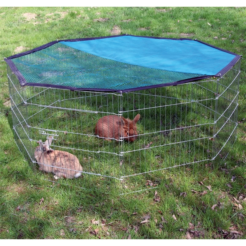 Freigehege Ø143cm, 8x 57x56cm, Kaninchen, Meerschweinchen, Hühner, Küken – Bild 2