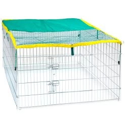 VOSS.pet Kleintiergehege 111x111x65cm Für Kaninchen, Meerschweinchen - Mit Sonnenschutz