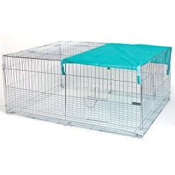 Jungtier-Freilaufgehege 144 X 112 X 60cm, Freigehege Für Kleintiere Mit Sonnenschutz