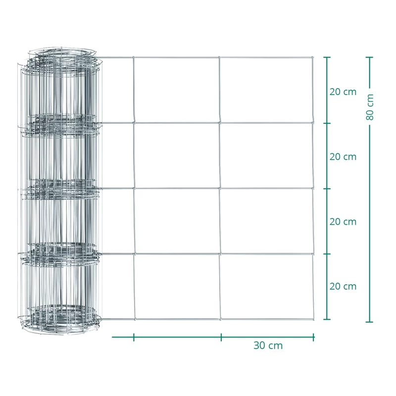 50m VOSS.farming Classic Wildzaun, Knotengeflecht, Höhe 80cm - 80/05/30, Verzinkt
