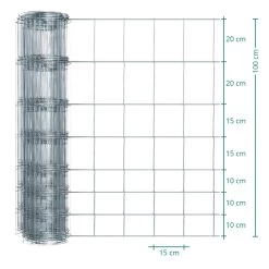 50m VOSS.farming Premium Wildzaun, Knotengeflecht, Höhe 100cm - 100/08/15, Verzinkt
