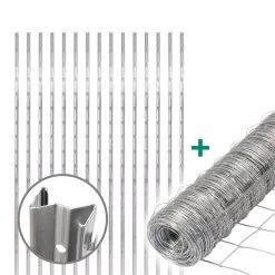 50m VOSS.farming Premium Wildzaun Komplettset 125/13/30 + Z-Profilpfosten