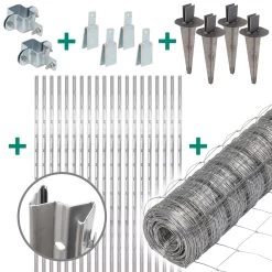 50m VOSS.farming Classic Wildzaun Komplettset 125/13/15 + Z-Profilpfosten + Schellen + Kappen + Erdt