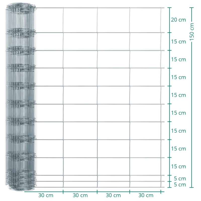 50m VOSS.farming Classic Wildzaun Komplettset 150/12/30 + Z-Profilpfosten – Bild 2