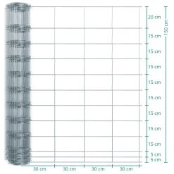 50m VOSS.farming Classic Wildzaun, Knotengeflecht, Höhe 150cm - 150/12/30, Verzinkt