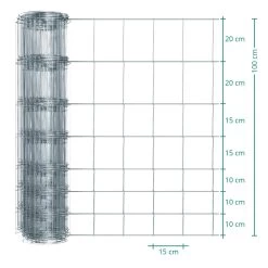 50m VOSS.farming Premium Plus Wildzaun, Knotengeflecht, Höhe 100cm - 100/08/15, Verzinkt