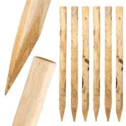 75x VOSS.farming Akazien-Pfähle Naturbelassen, Entrindet, Holzpfahl, 150cm, Ø 6-8cm