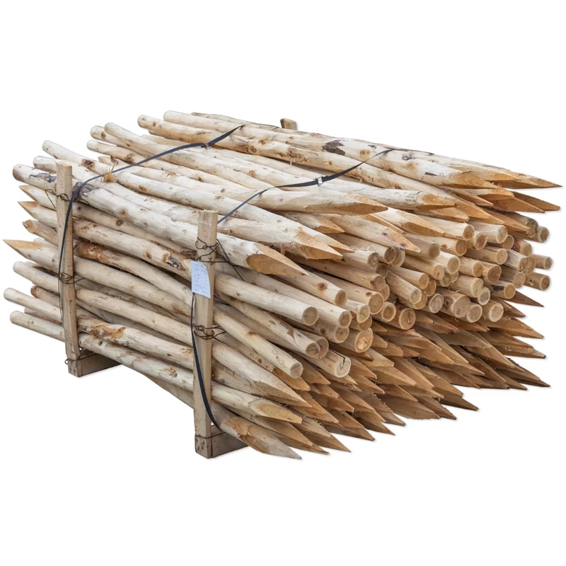 150x VOSS.farming Akazien-Pfähle Naturbelassen, Entrindet, Holzpfahl, 200cm, Ø 6-8cm – Bild 2