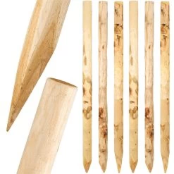 75x VOSS.farming Akazien-Pfähle Naturbelassen, Entrindet, Holzpfahl, 200cm, Ø 6-8cm
