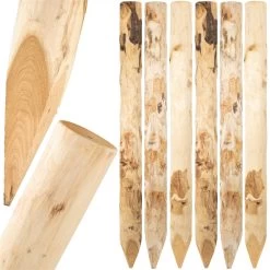 70x VOSS.farming Akazien-Pfähle Naturbelassen, Entrindet, Holzpfahl, 200cm, Ø 10-12cm