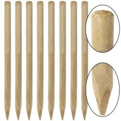 8x VOSS.farming Holzpfähle Rund, Zaunpfahl Holz, Kesseldruckimprägniert Klasse 4, 150cm X 50mm