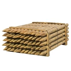 55x VOSS.farming Holzpfähle Rund, Zaunpfahl Holz, Kesseldruckimprägniert Klasse 4, 200cm X 100mm