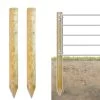2x VOSS.farming Torpfosten Weidetor, Holz, 200cm X 140mm