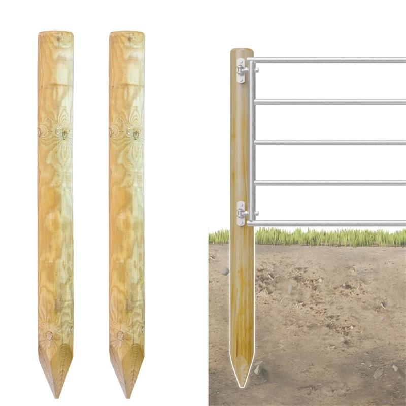 2x VOSS.farming Torpfosten Weidetor, Holz, 200cm X 140mm