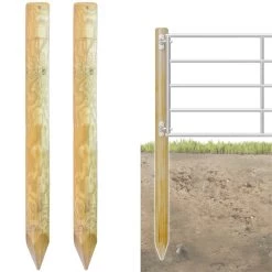 2x VOSS.farming Torpfosten Weidetor, Holz, 250cm X 140mm