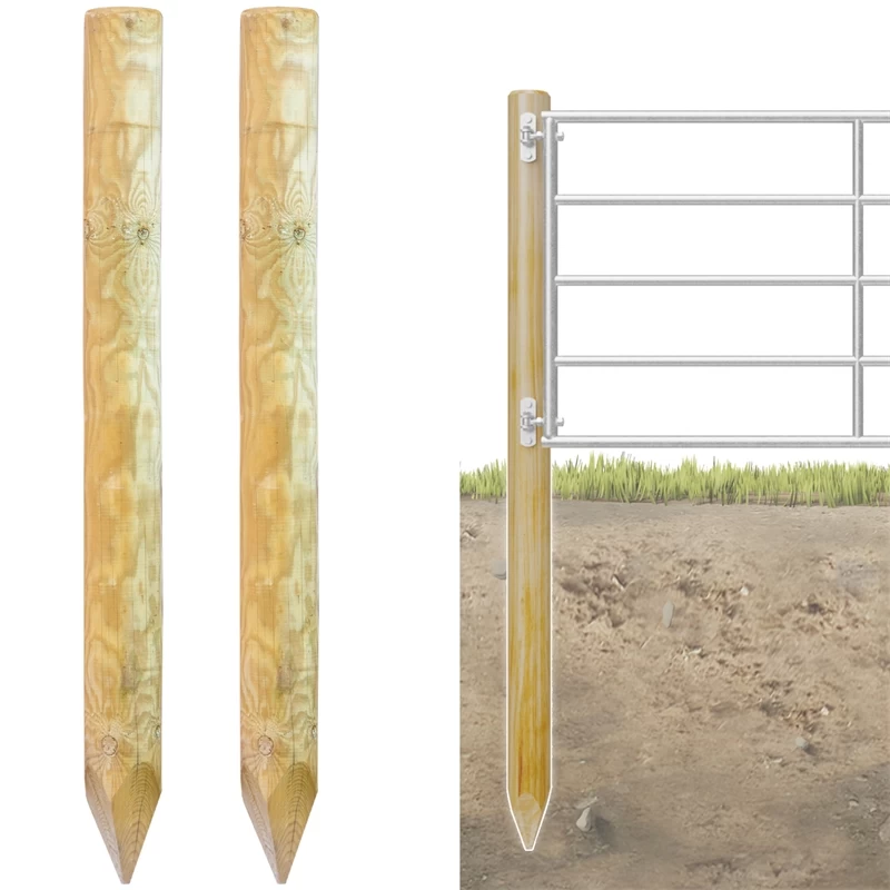 2x VOSS.farming Torpfosten Weidetor, Holz, 250cm X 140mm