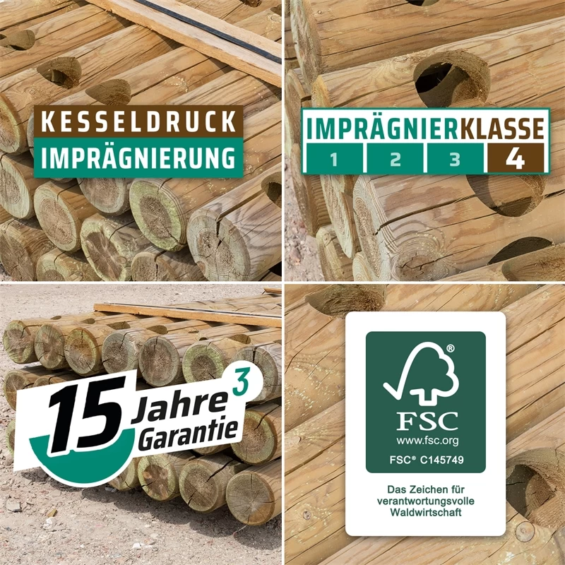VOSS.farming Pferdezaun Holzpfosten - Arizona Eckpfahl 200cm X 140mm – Bild 9