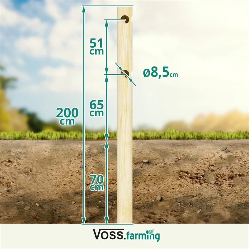VOSS.farming Pferdezaun Holzpfosten - Arizona Eckpfahl 200cm X 140mm – Bild 4