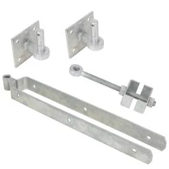 VOSS.farming Montage-Set Für Englisches Holztor, Holz-Weidetor, Koppeltor, Feuerverzinkt