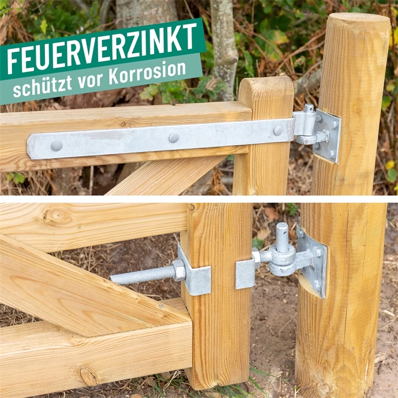 VOSS.farming Montage-Set Für Englisches Holztor, Holz-Weidetor, Koppeltor, Feuerverzinkt – Bild 5