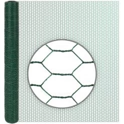 10m VOSS.farming Sechseckgeflecht, Hasendraht, Höhe 100cm - 13x0,9mm, Grün