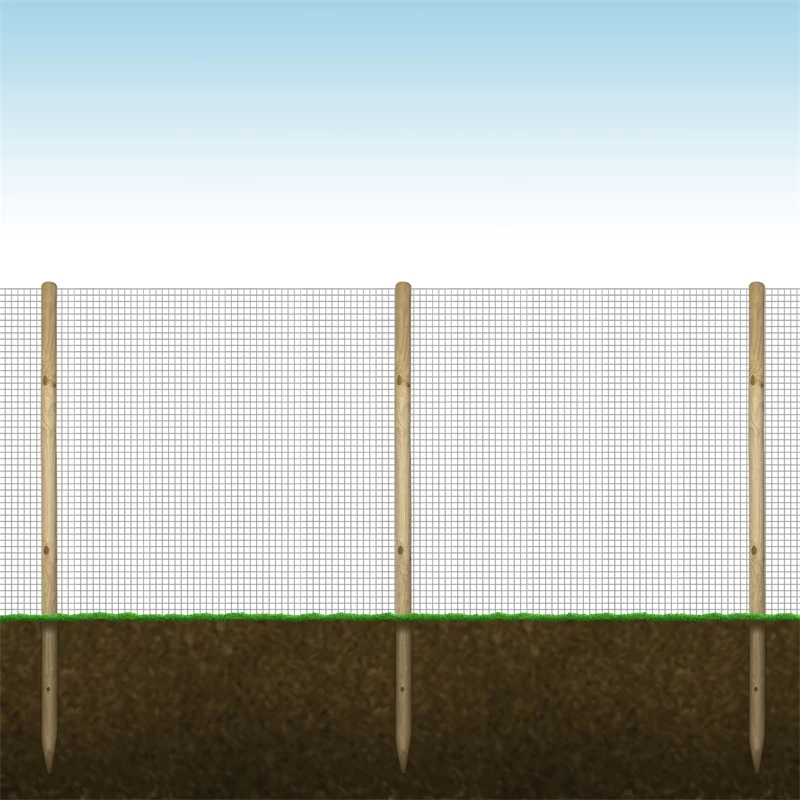 VOSS.farming Zaunset, Gartenzaun-SET: Volierendraht 10mx100cm + 8x Holzpfähle – Bild 2