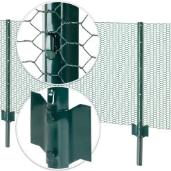 8x VOSS.farming U-Profil Metall-Pfähle 87cm, Zaunpfosten Für Drahtgeflechte Bis 60cm