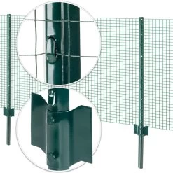 8x VOSS.farming U-Profil Metall-Pfähle 107cm, Zaunpfosten Für Drahtgeflechte Bis 76cm