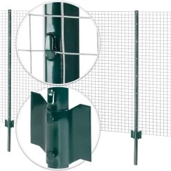 8x VOSS.farming U-Profil Metall-Pfähle 137cm, Zaunpfosten Für Drahtgeflechte Bis 106cm