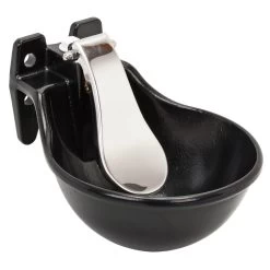 Tränkebecken Aus Guss Mit Edelstahlzunge, Selbsttränke Für Rinder Und Pferde, Schwarz