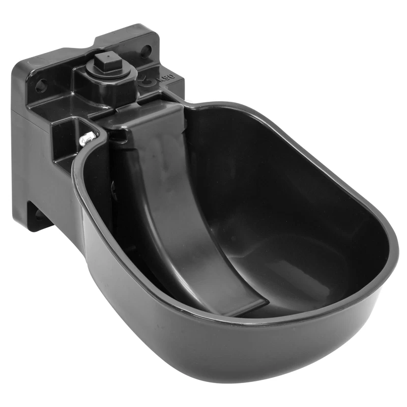 2x Tränkebecken K50 Aus Kunststoff Mit Druckzunge - Rindertränke, Pferdetränke, Schwarz – Bild 2