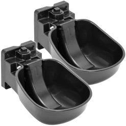 2x Tränkebecken K50 Aus Kunststoff Mit Druckzunge - Rindertränke, Pferdetränke, Schwarz