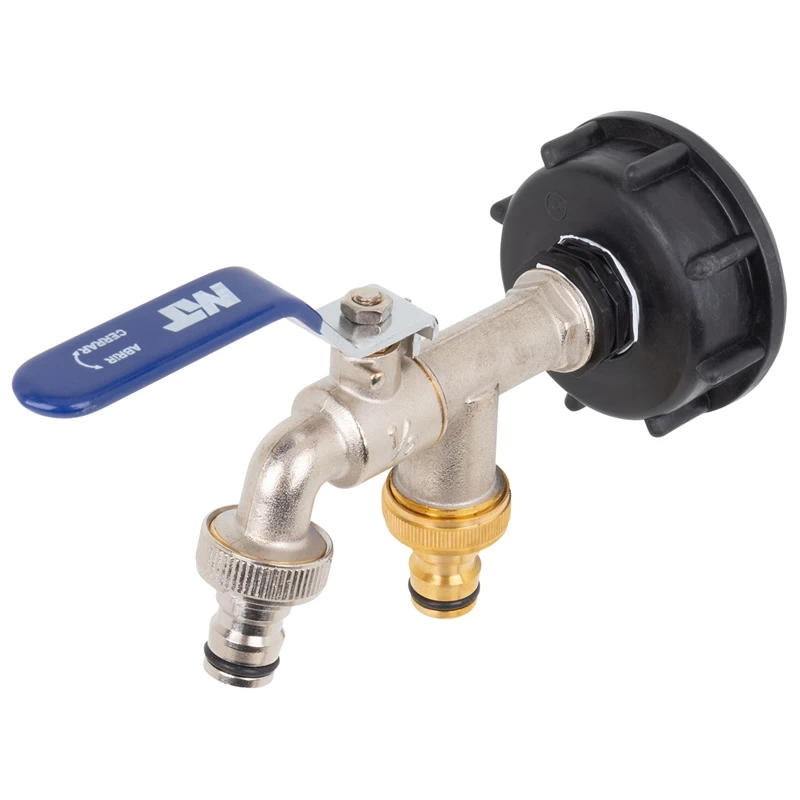 Anschlusshahn Für IBC-Container Mit 2 Schnellkupplungen, Separat Absperrbar – Bild 2