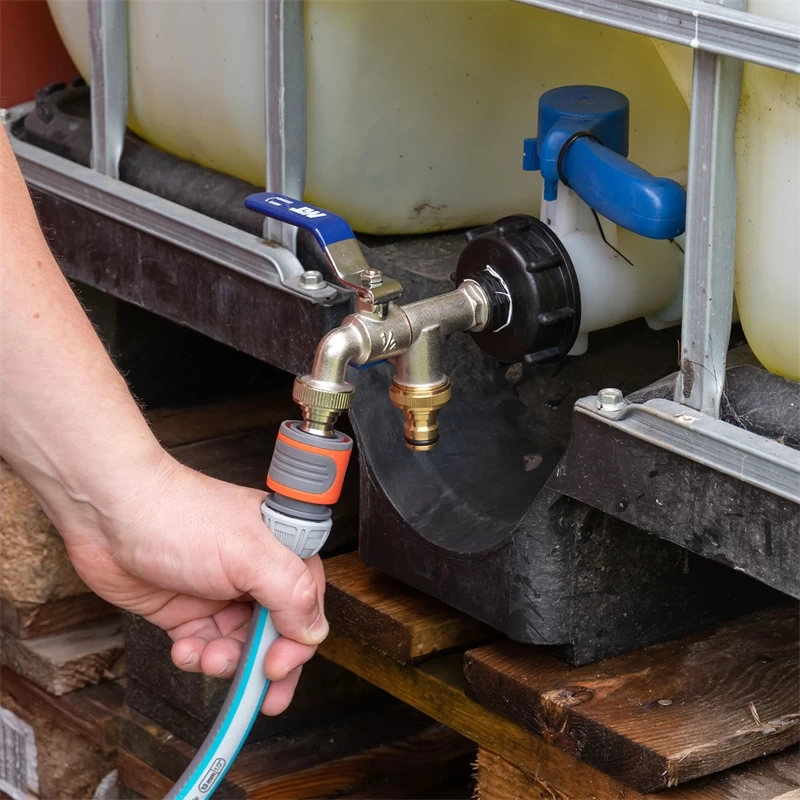 Anschlusshahn Für IBC-Container Mit 2 Schnellkupplungen, Separat Absperrbar – Bild 8