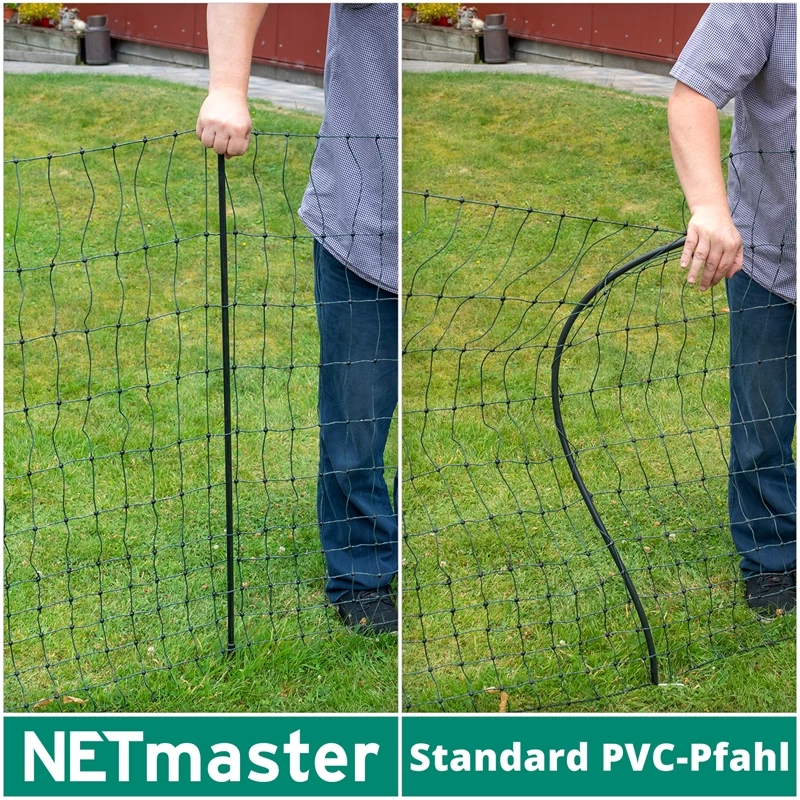 VOSS.farming FarmNET 50m Hühnerzaun, Geflügelnetz, 112cm, 16 Pfähle, 2 Spitzen, Grün – Bild 8