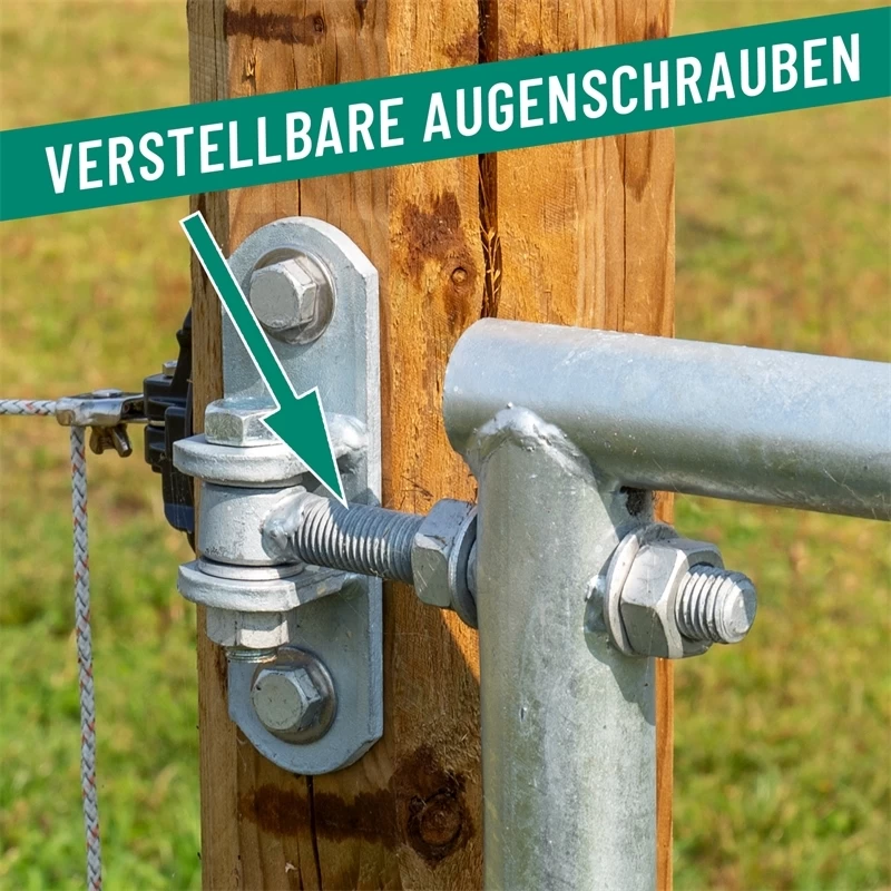 VOSS.farming Weidetor Weidezauntor, Verzinkt, Verstellbar 505 - 600 Cm, 110 Cm Hoch – Bild 9