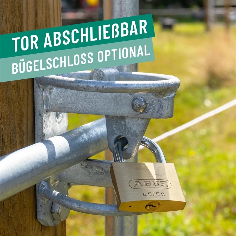 VOSS.farming Weidetor Verstellbar 200 - 300 Cm, Mit Gitter, 110 Cm Hoch, Verzinkt – Bild 13