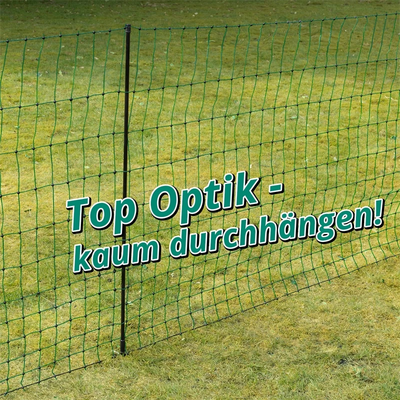 VOSS.farming FarmNET 50m Hühnerzaun, Geflügelnetz, 112cm, 16 Pfähle, 2 Spitzen, Grün, Ohne Strom – Bild 17
